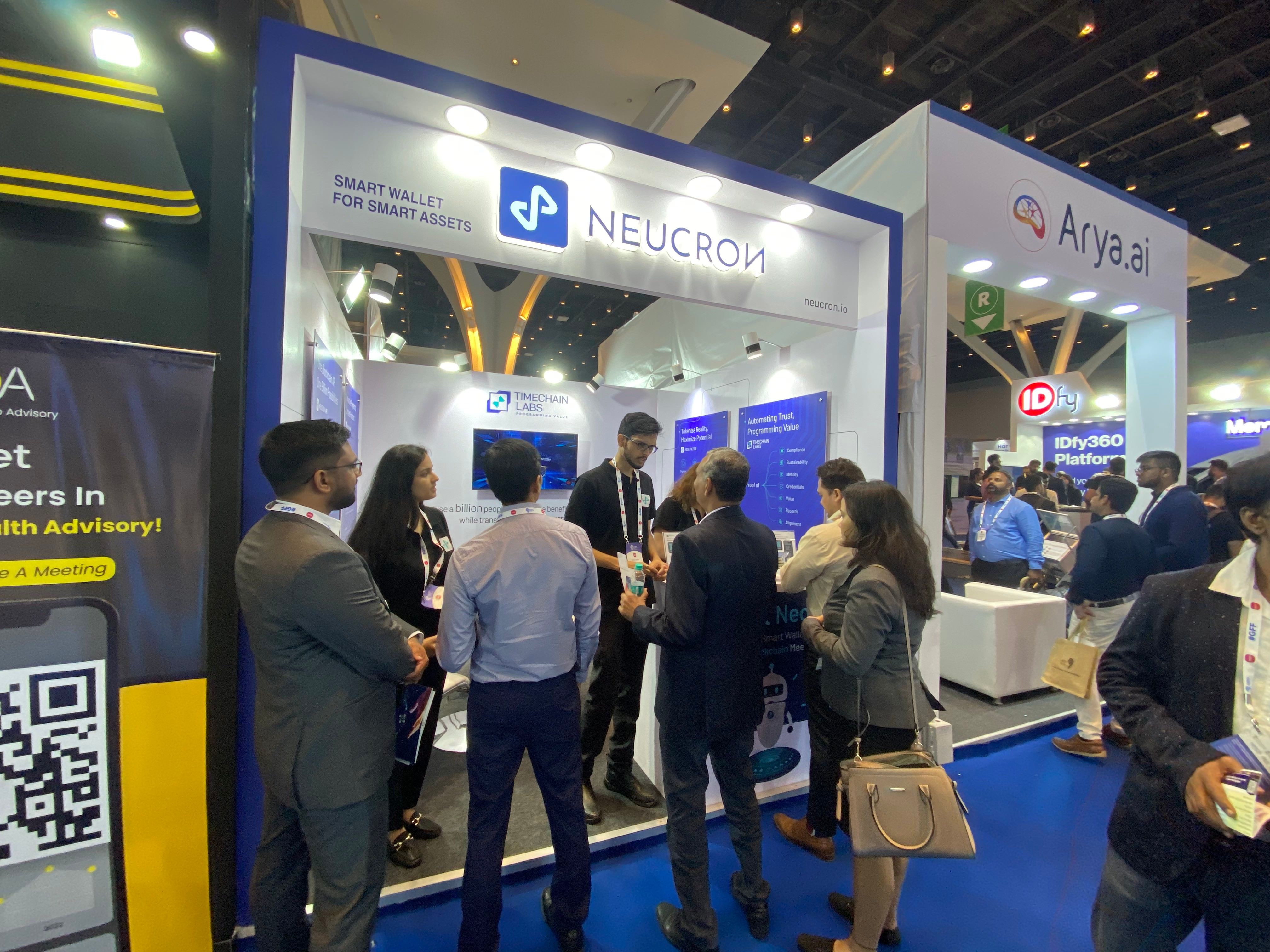 Crowded Neucron booth at Global Fintech Fest