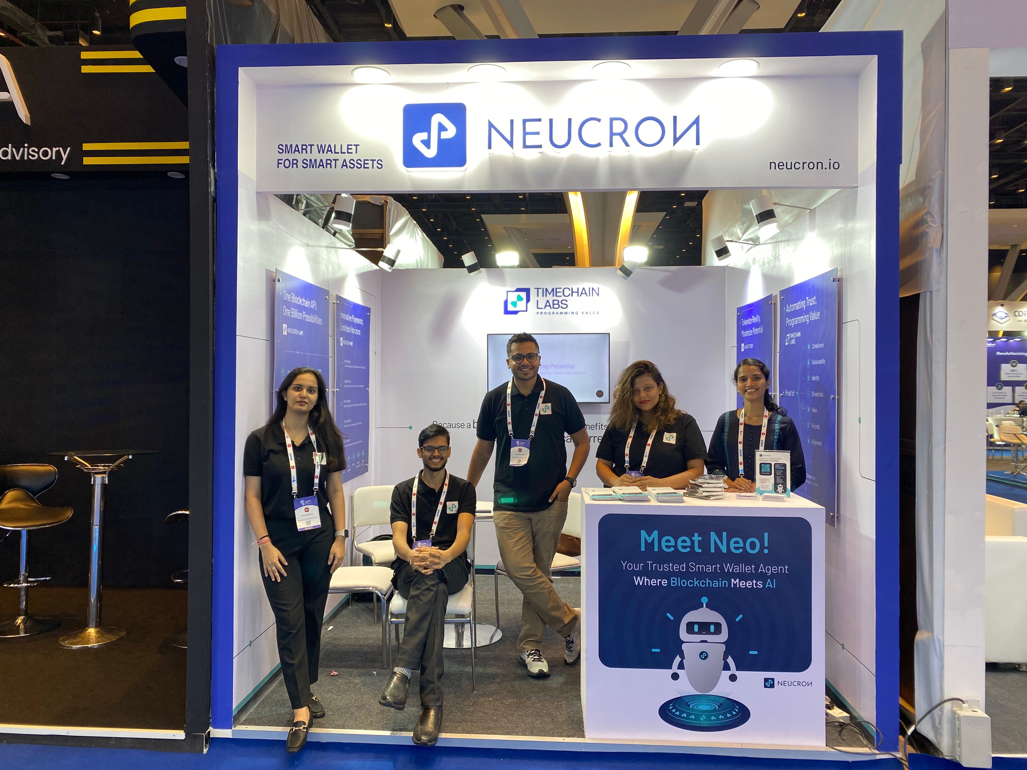 Timechain Labs team at Neucron booth in Global Fintech Fest