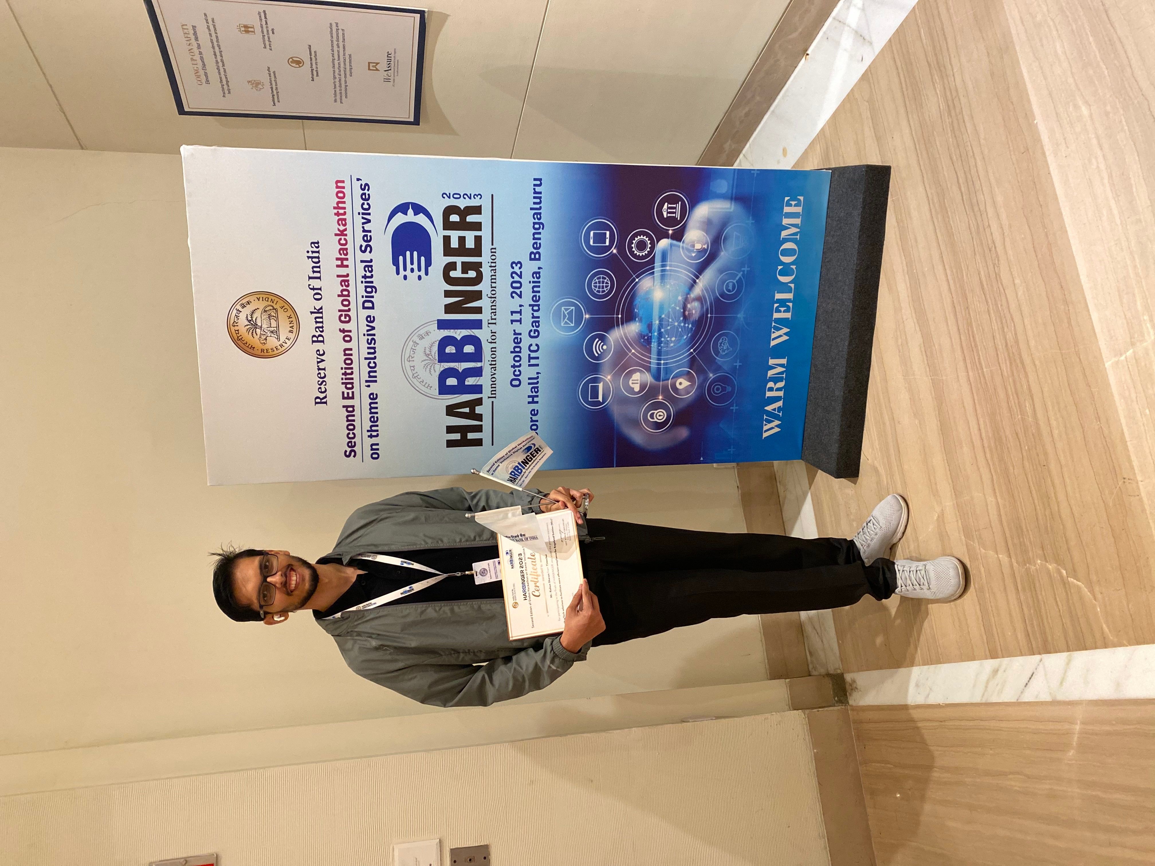 Winners of Reserve Bank of India Harbinger Hackathon